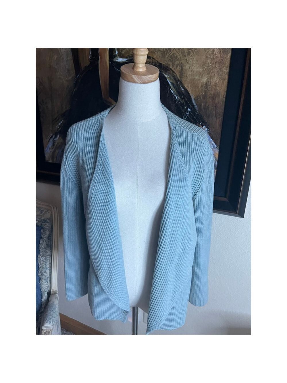 Women's EILEEN FISHER Cardigan Sweater L Light Blue